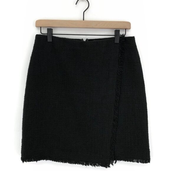 Ann Taylor Tweed Boucle Fringe Wrap Skirt - Picture 9 of 9